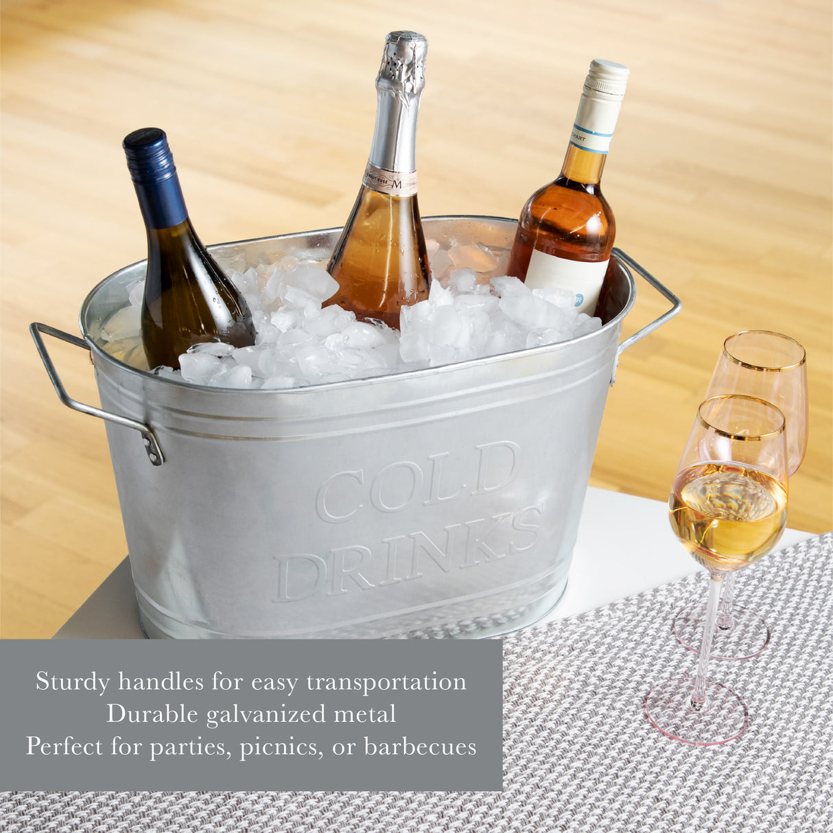 Cold Drinks Galvanized Metal Beverage Tub
