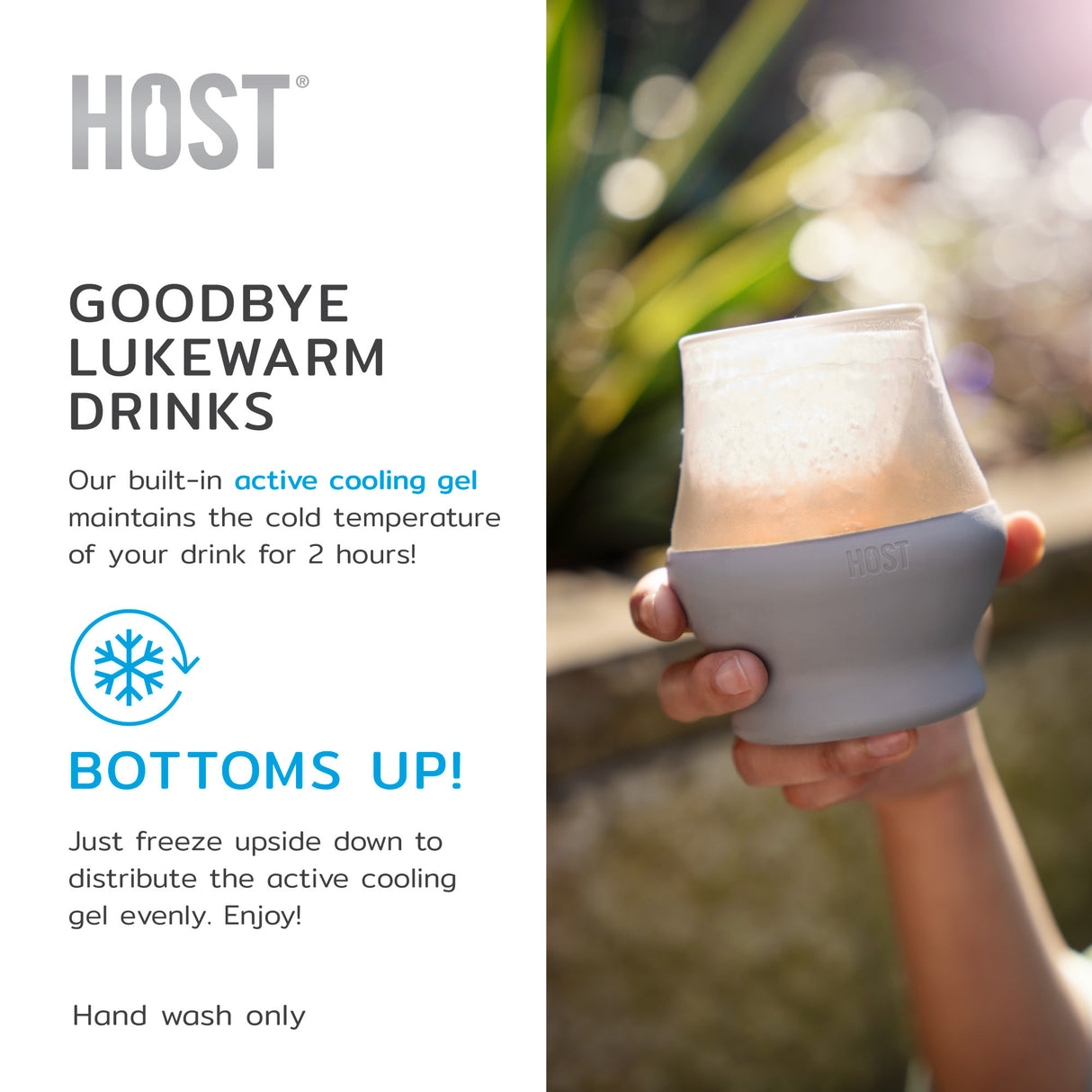 Glass FREEZE Sipping Cooling Cup in Gray, Set of 2