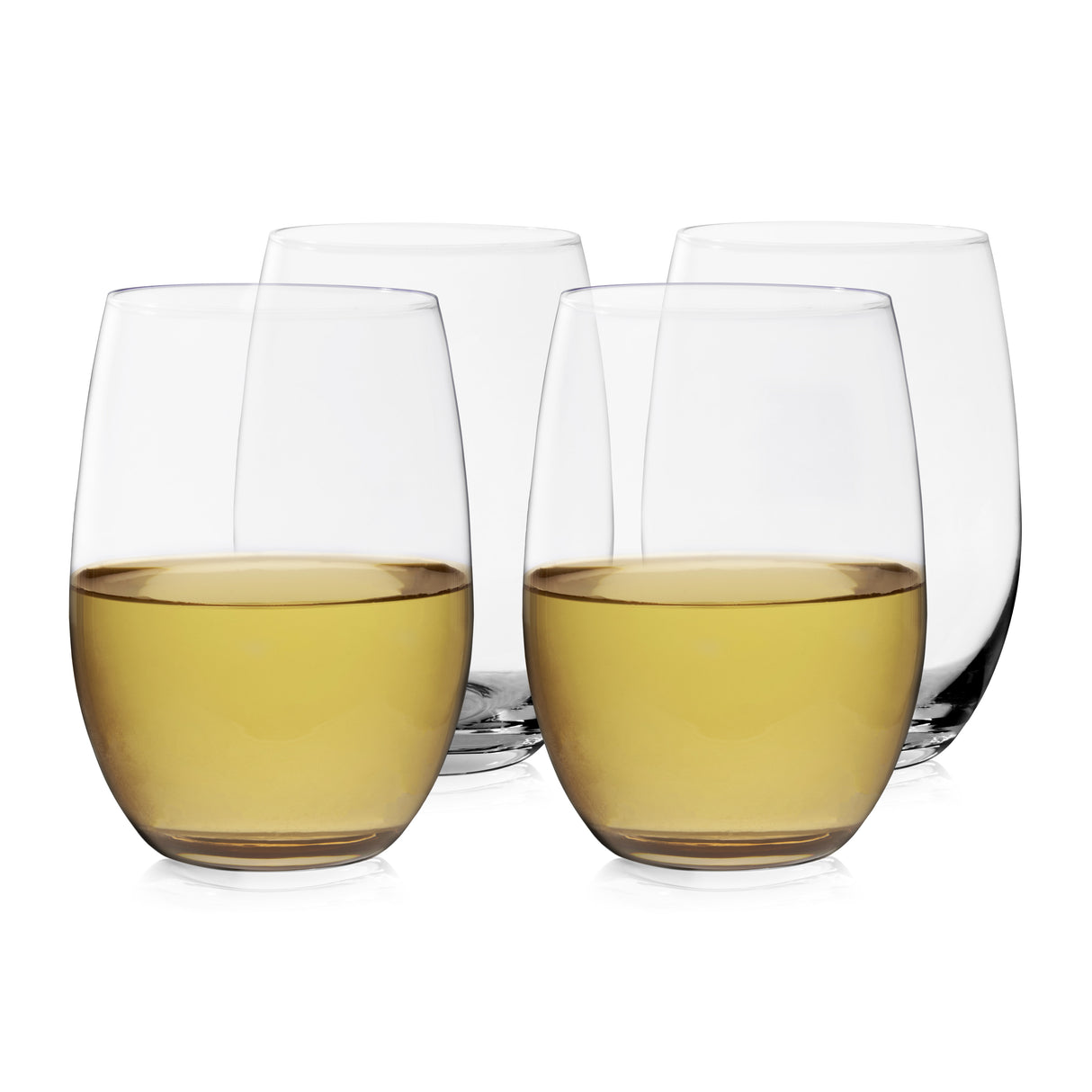 Chateau Stemless White Wine Glasses, Set of 4