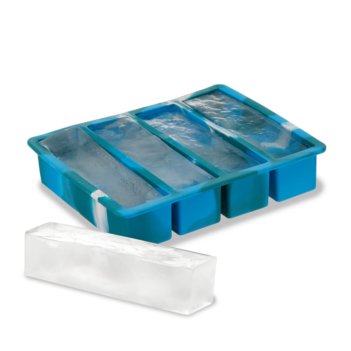 Water Bottle Ice Cube Tray in Blue Marble