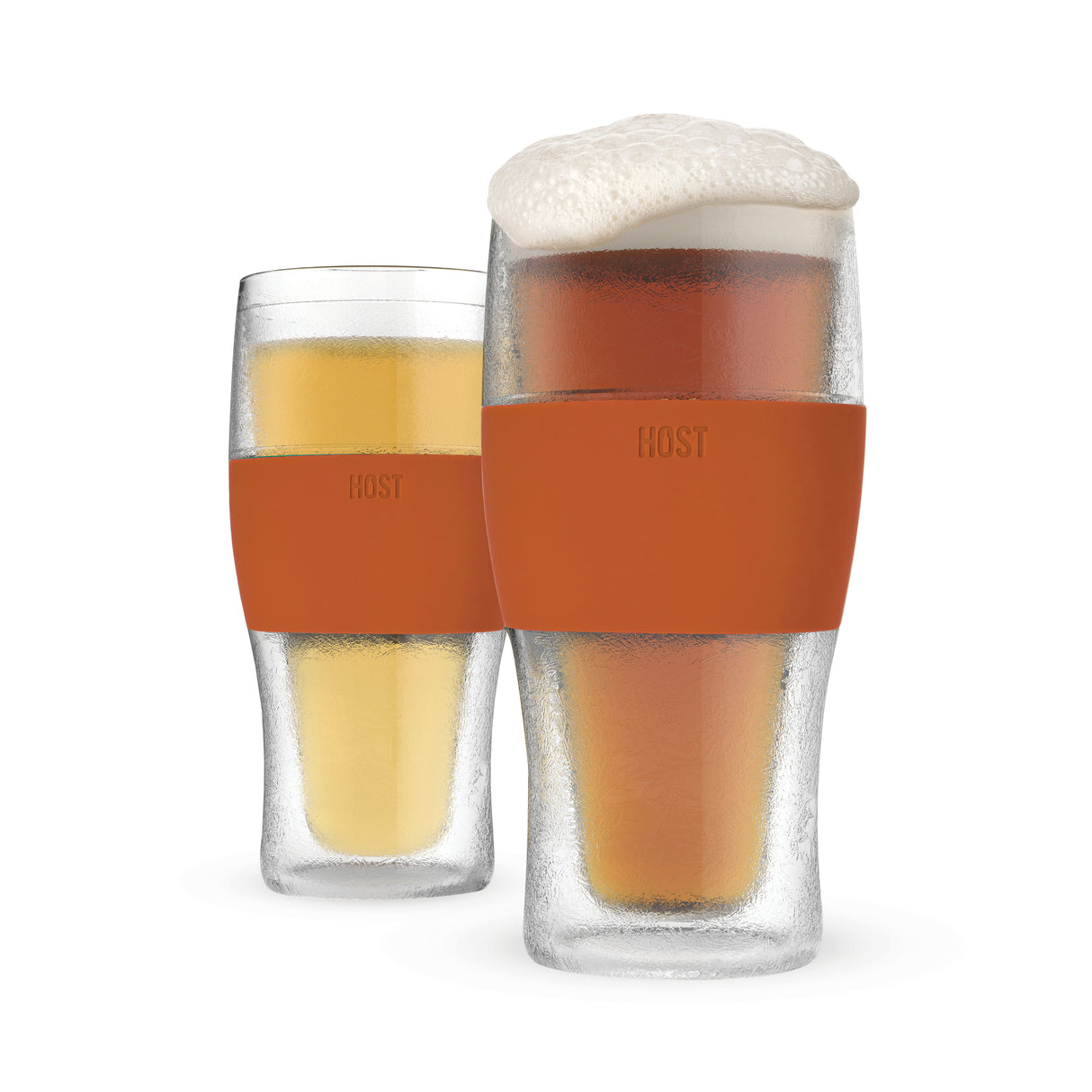 Beer FREEZE Cooling Cup in Burnt Orange, Set of 2