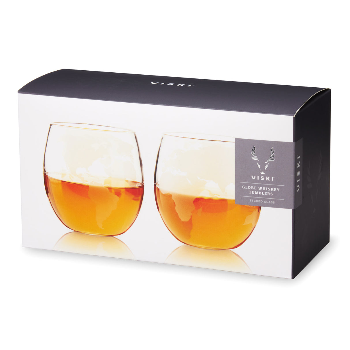 Globe Whiskey Tumblers, Set of 2