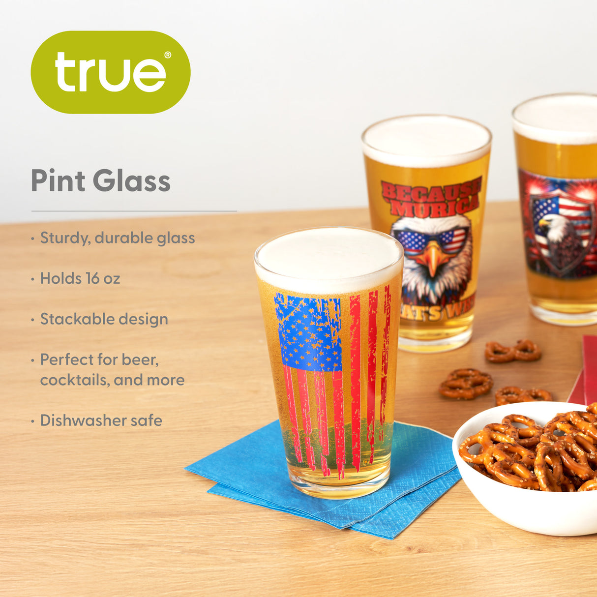Vertical Flag Pint Glass