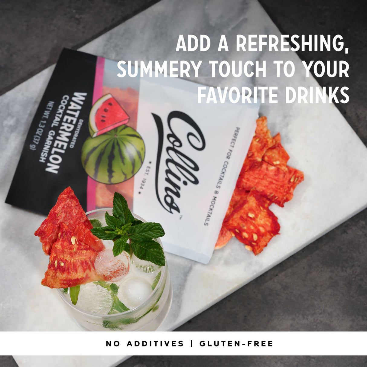 Dehydrated Watermelon Cocktail Garnish, 1.3 oz