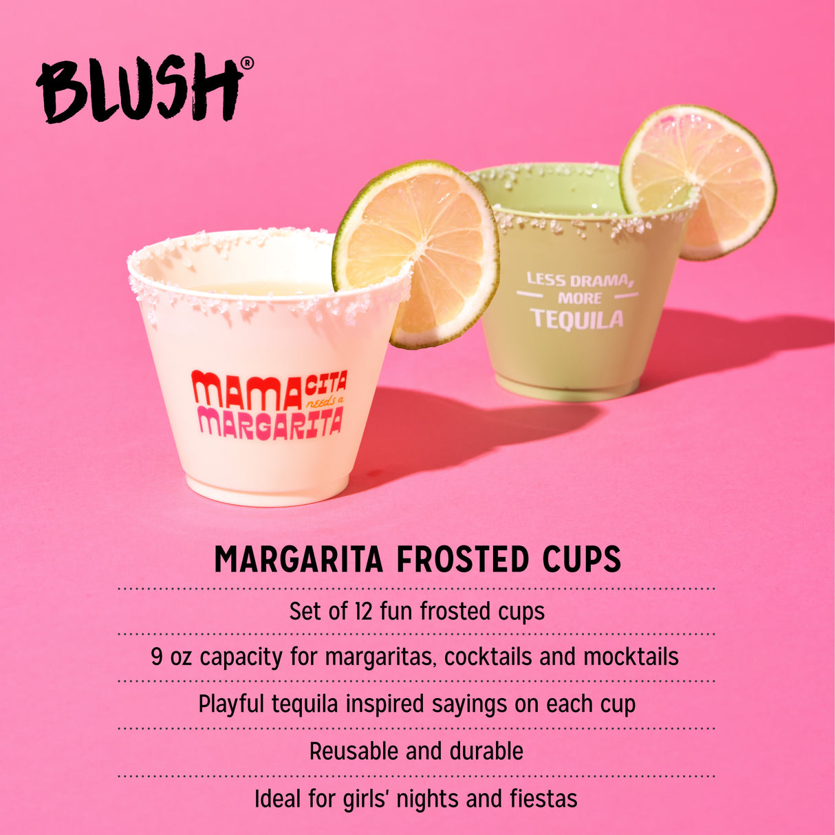 Mamacita Margarita Frosted Cups, Set of 12