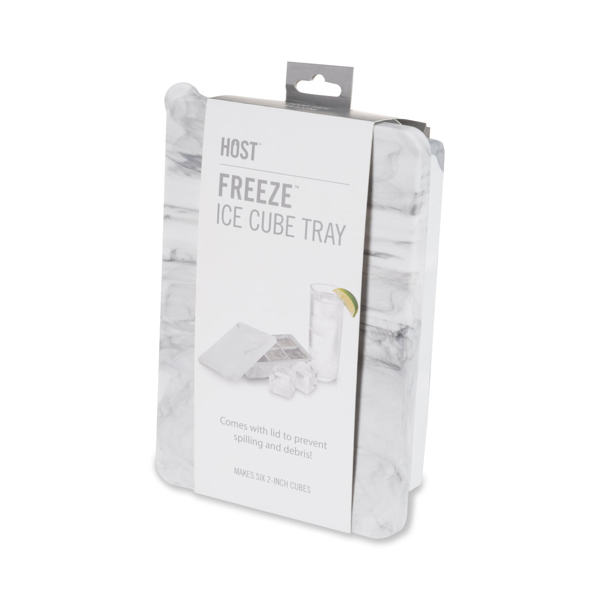 2" Ice Cube Tray with Lid in Gray Marble