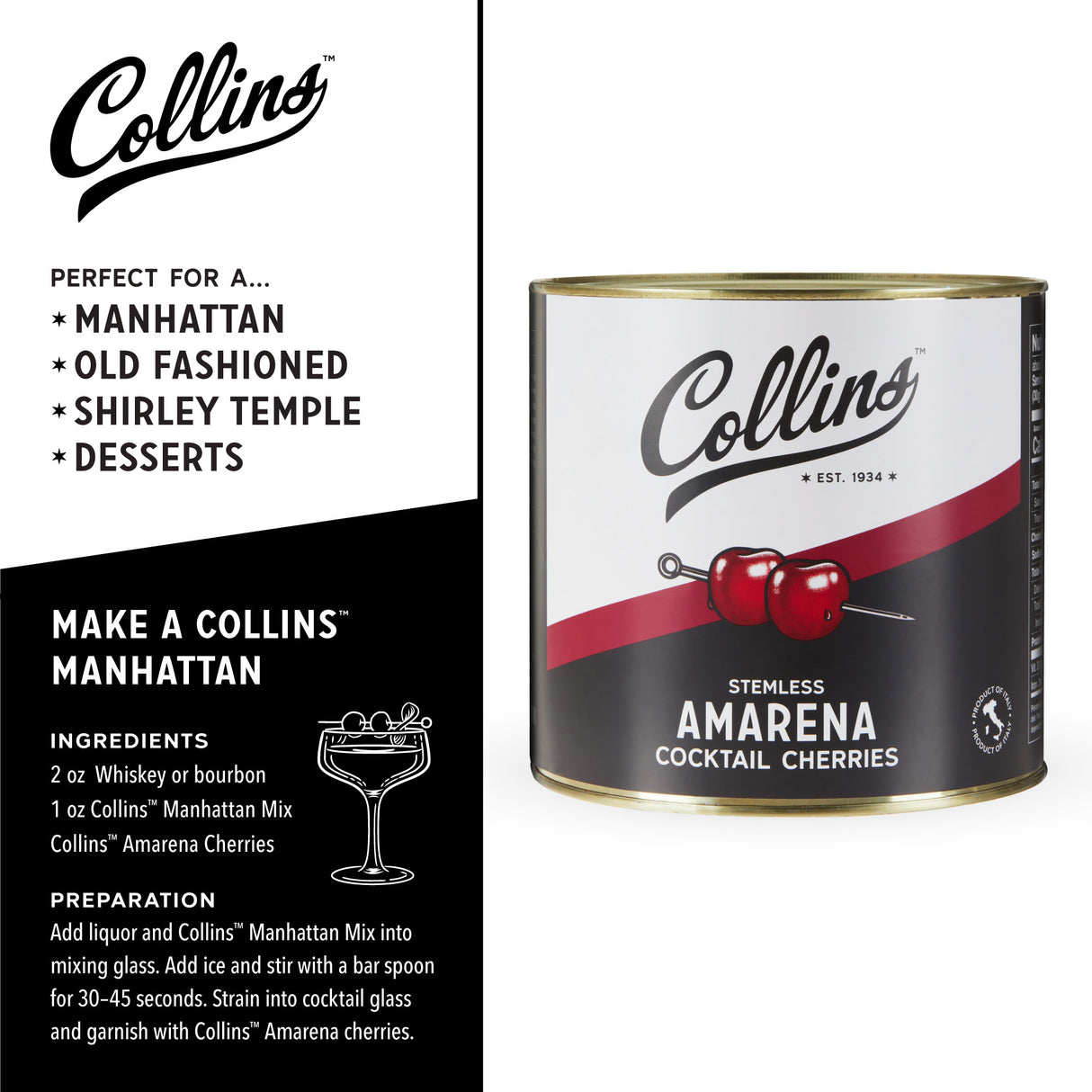 Stemless Amarena Cherries, 7 lbs