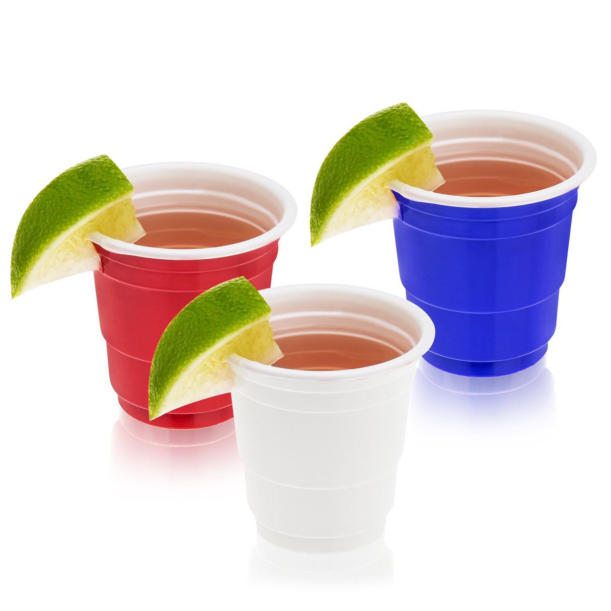 Party 1.75 oz Lil’ Liberties Mini Plastic Shot Cups in Red, White & Blue, Set of 20