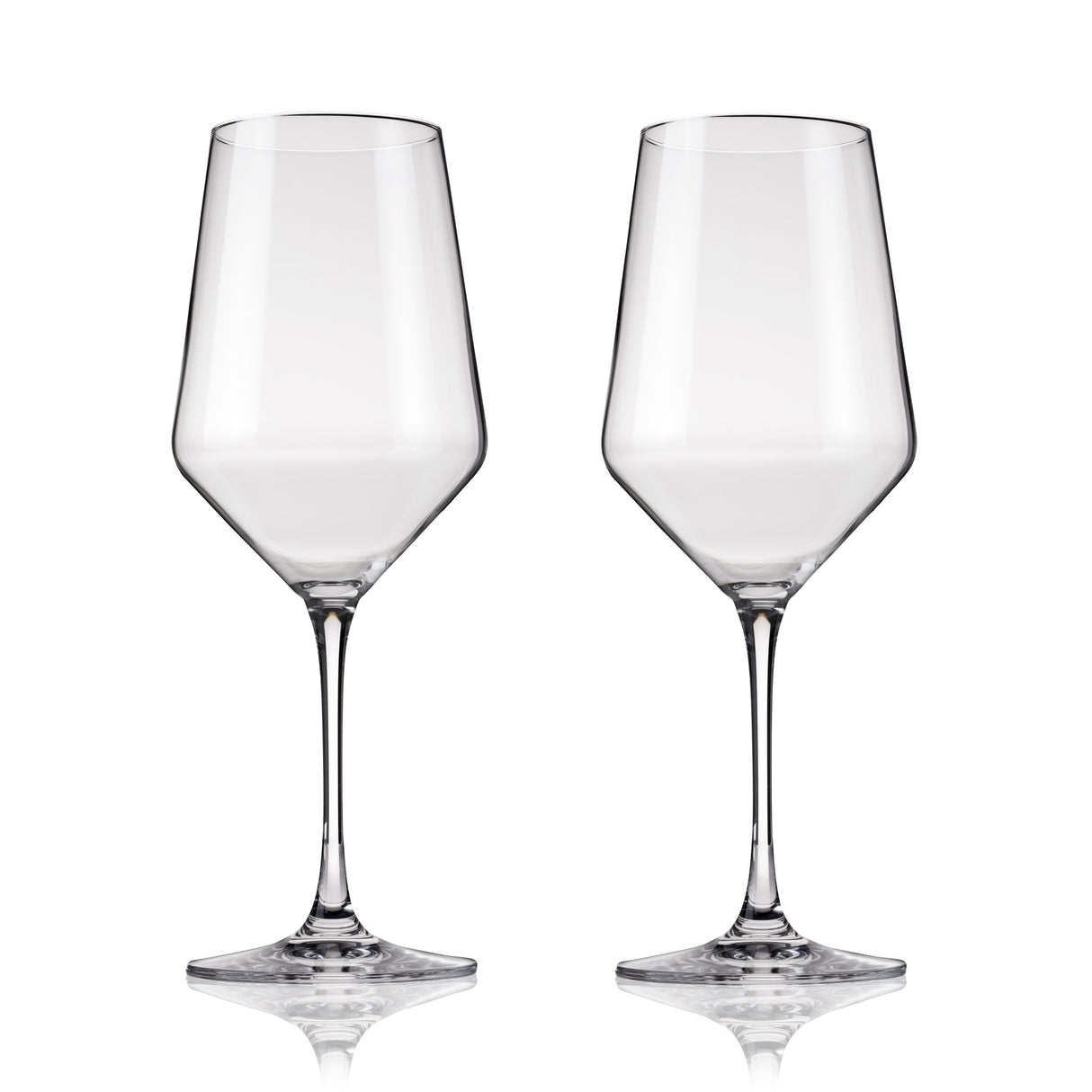 Raye Crystal Angled Bordeaux Glasses, Set of 2