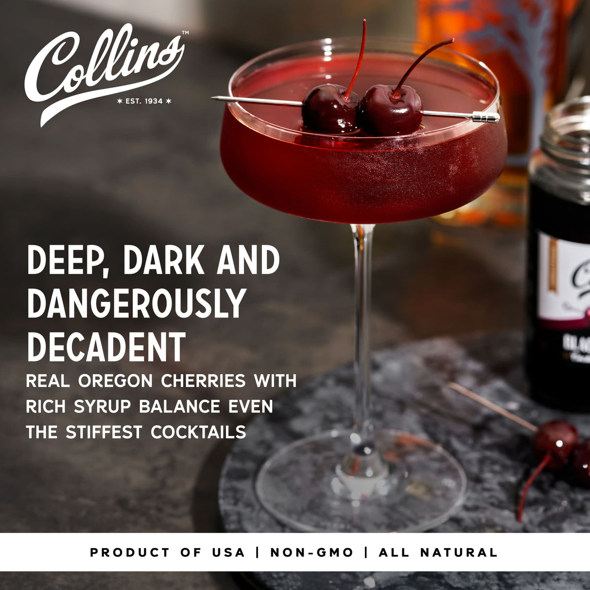 Stemmed Black Cherries, 11 oz