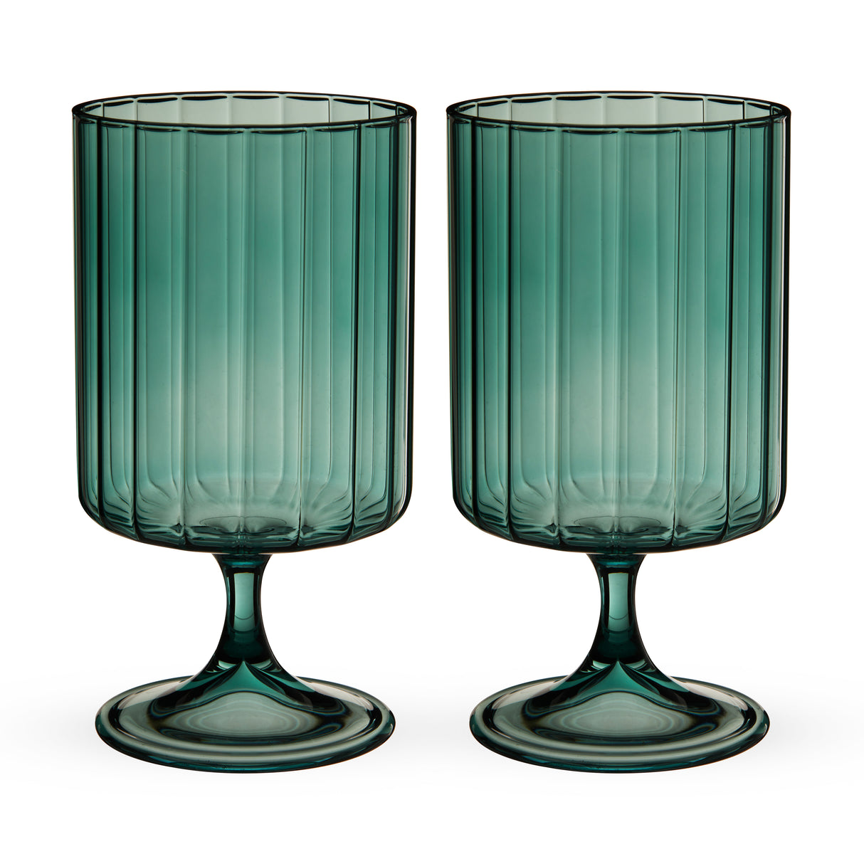 Malachite Stemmed Optic Tumblers, Set of 2