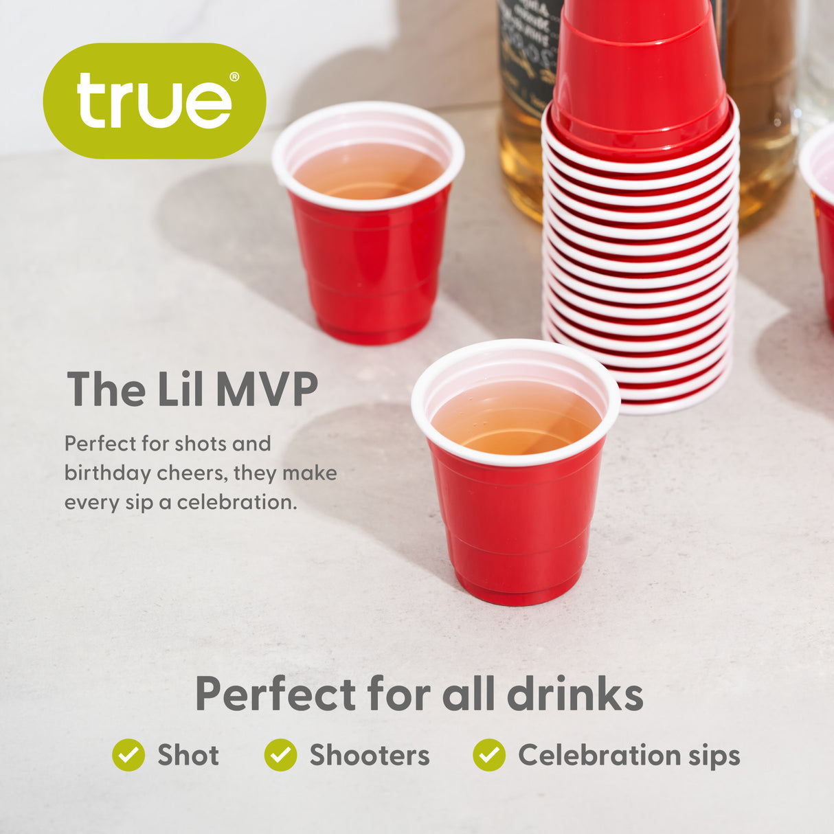 Party 1.5 oz Plastic Shot Glasses in Red, Set of 20