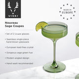 Reserve Nouveau Crystal Coupes in Sage, Set of 2