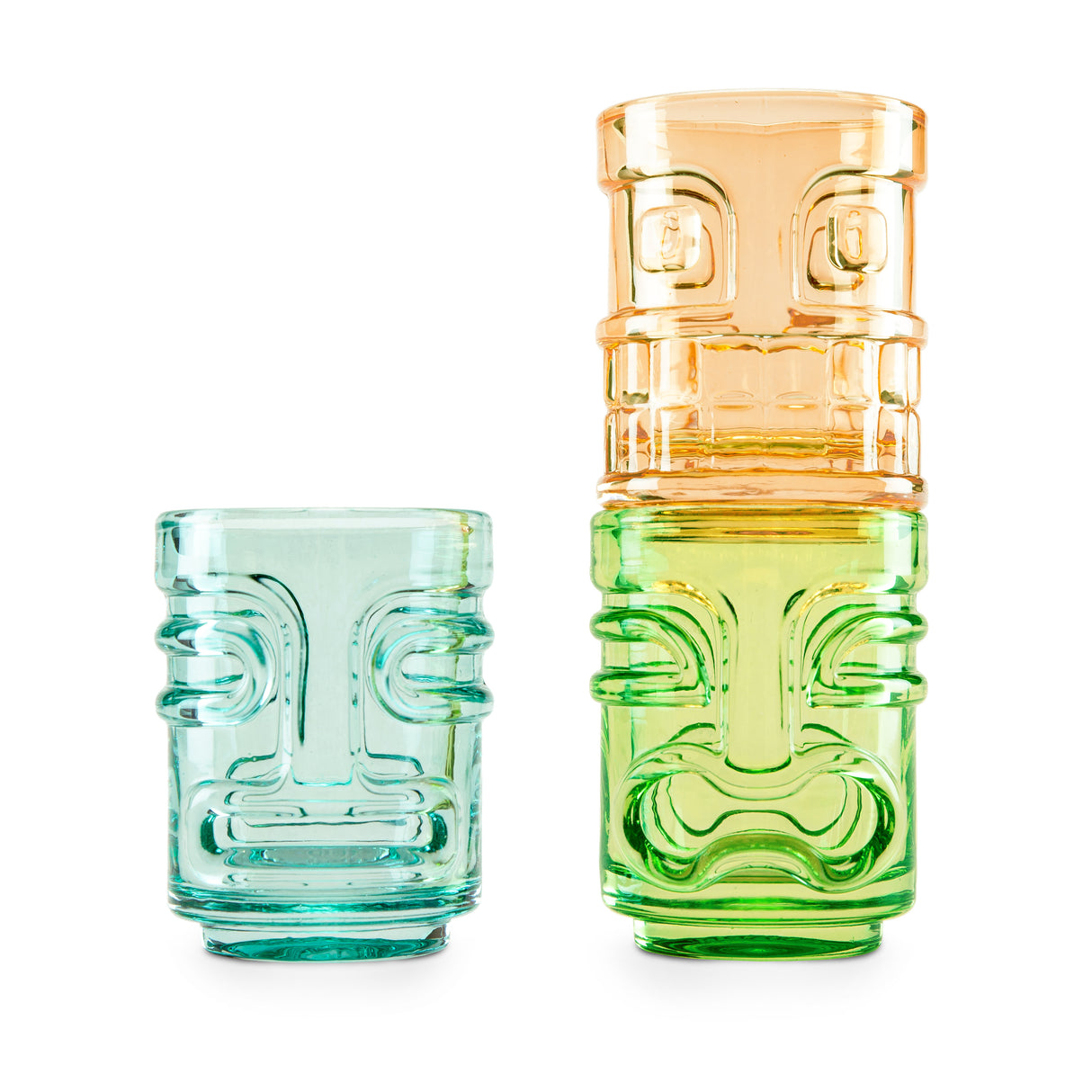 TrueZoo Tiki Trio Shot Glasses in Assorted Colors, Set of 3, CDU 12ct