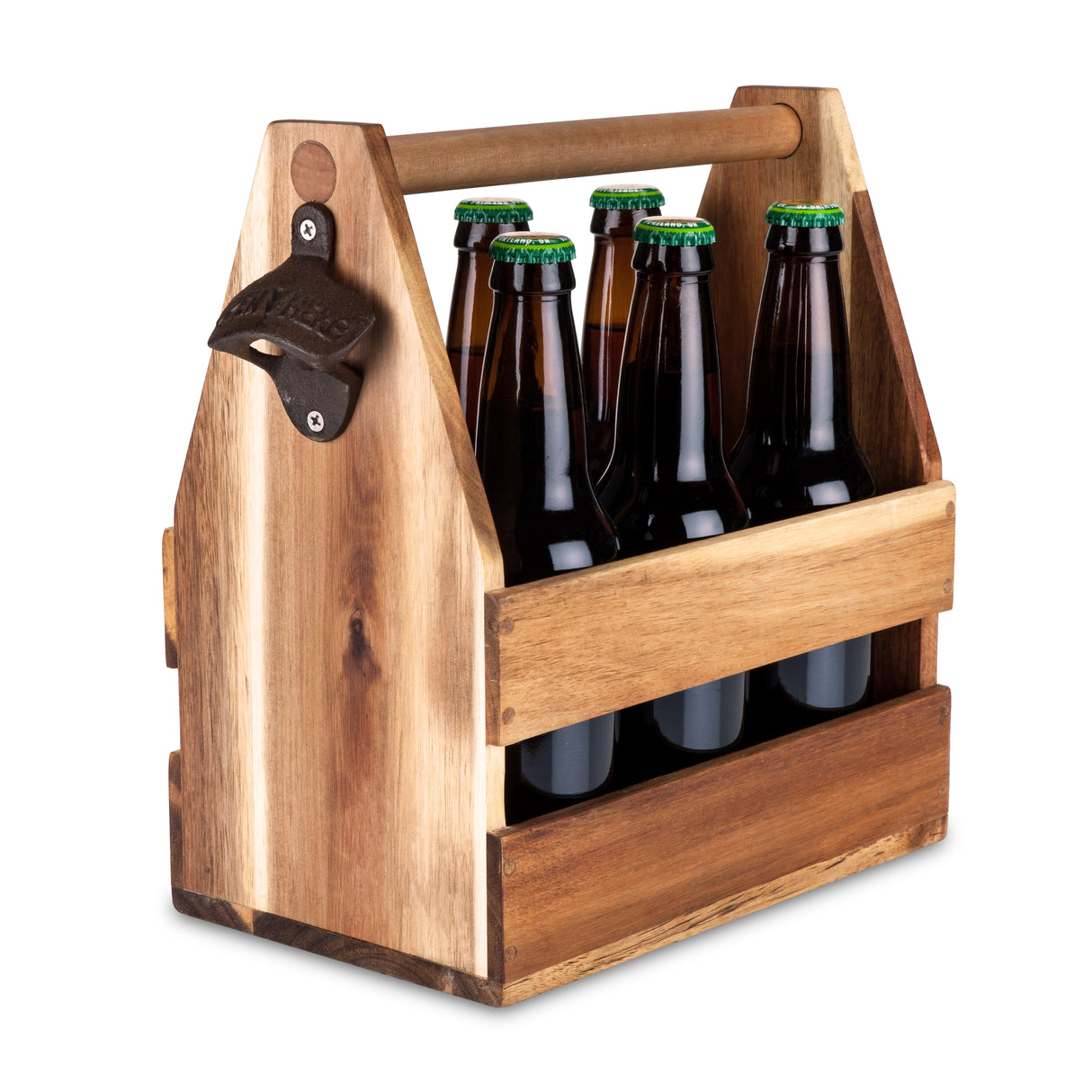 Acacia Wood Beer Caddy