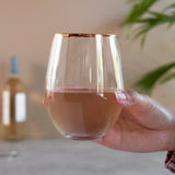 Gilded Stemless Wine Glasses, Set of 2