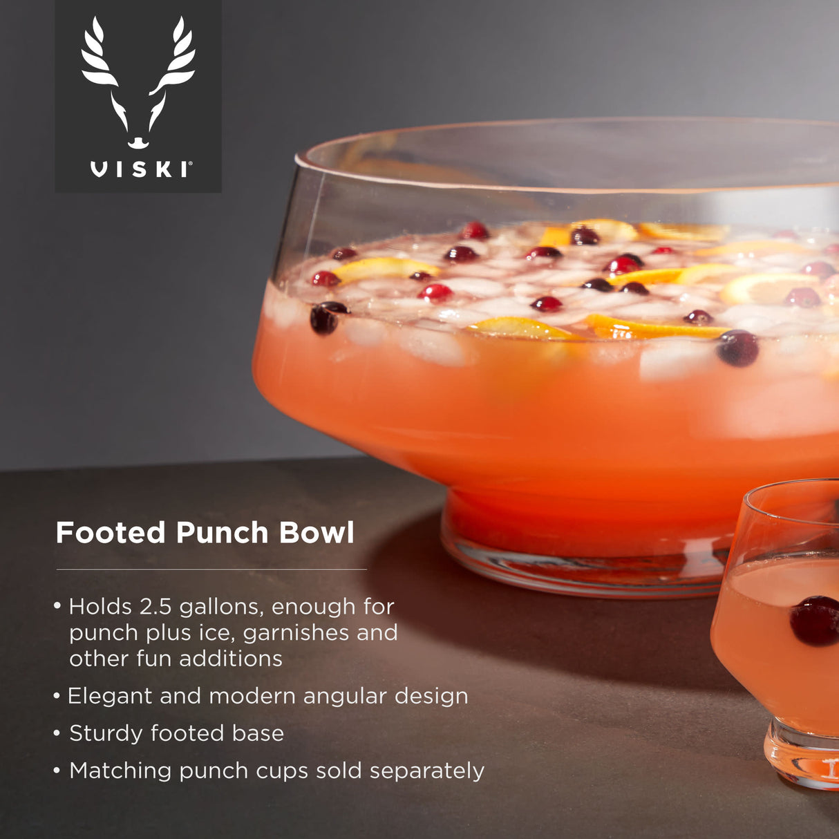 Raye Footed Heavy Base Punch Bowl