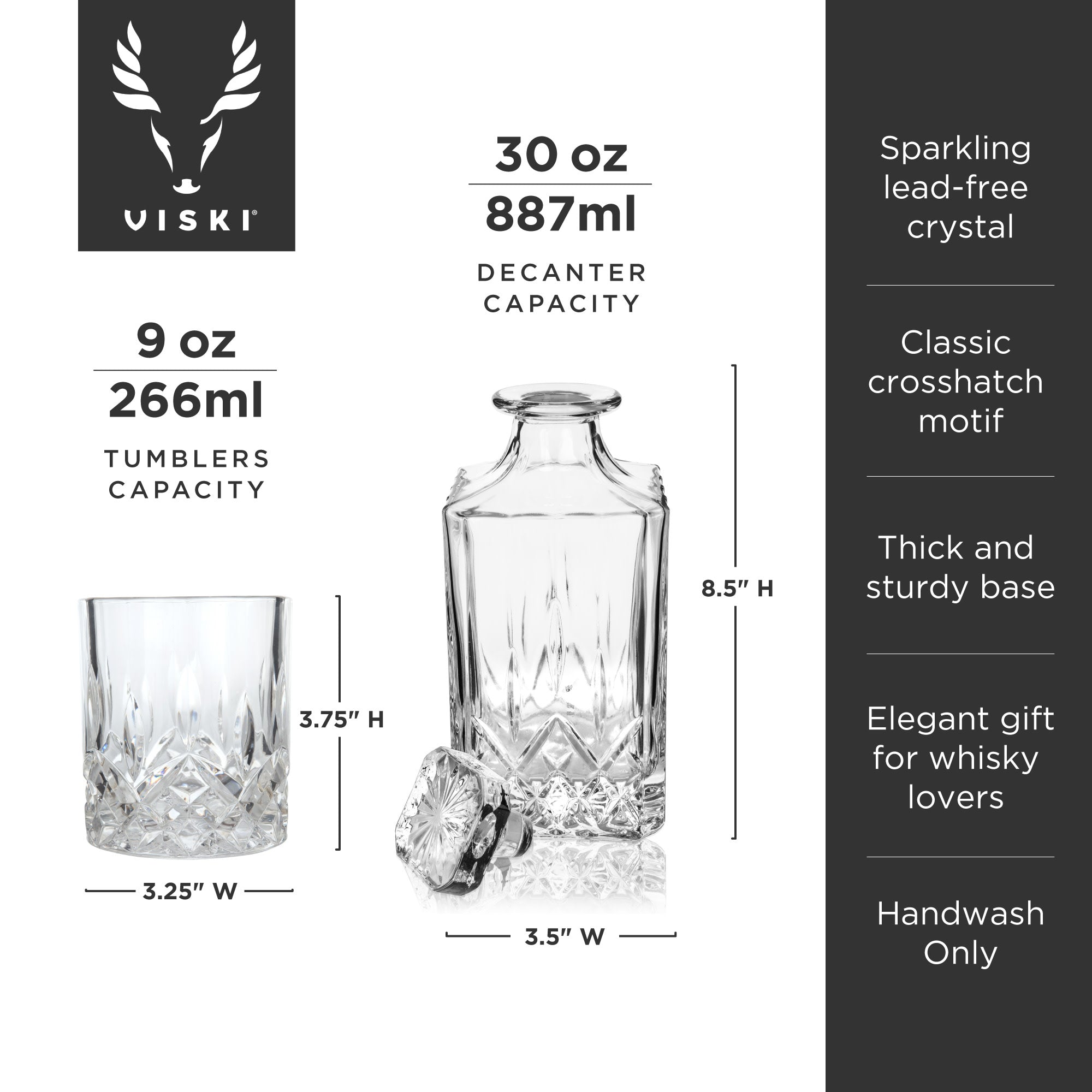 Viski Admiral Decanter and Tumbler Set - Thumbnail 4