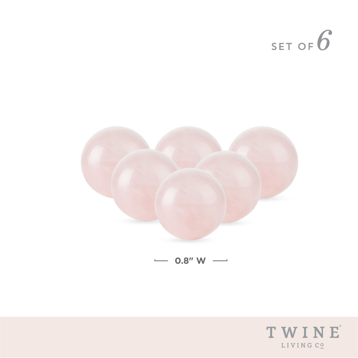 Rose Quartz Wine Gems, Set of 6