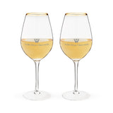 Gilded Stemmed Wine Glasses, Set of 2