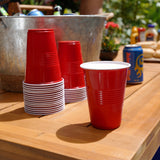 Party 16 oz Plastic Cups in Red, 100ct