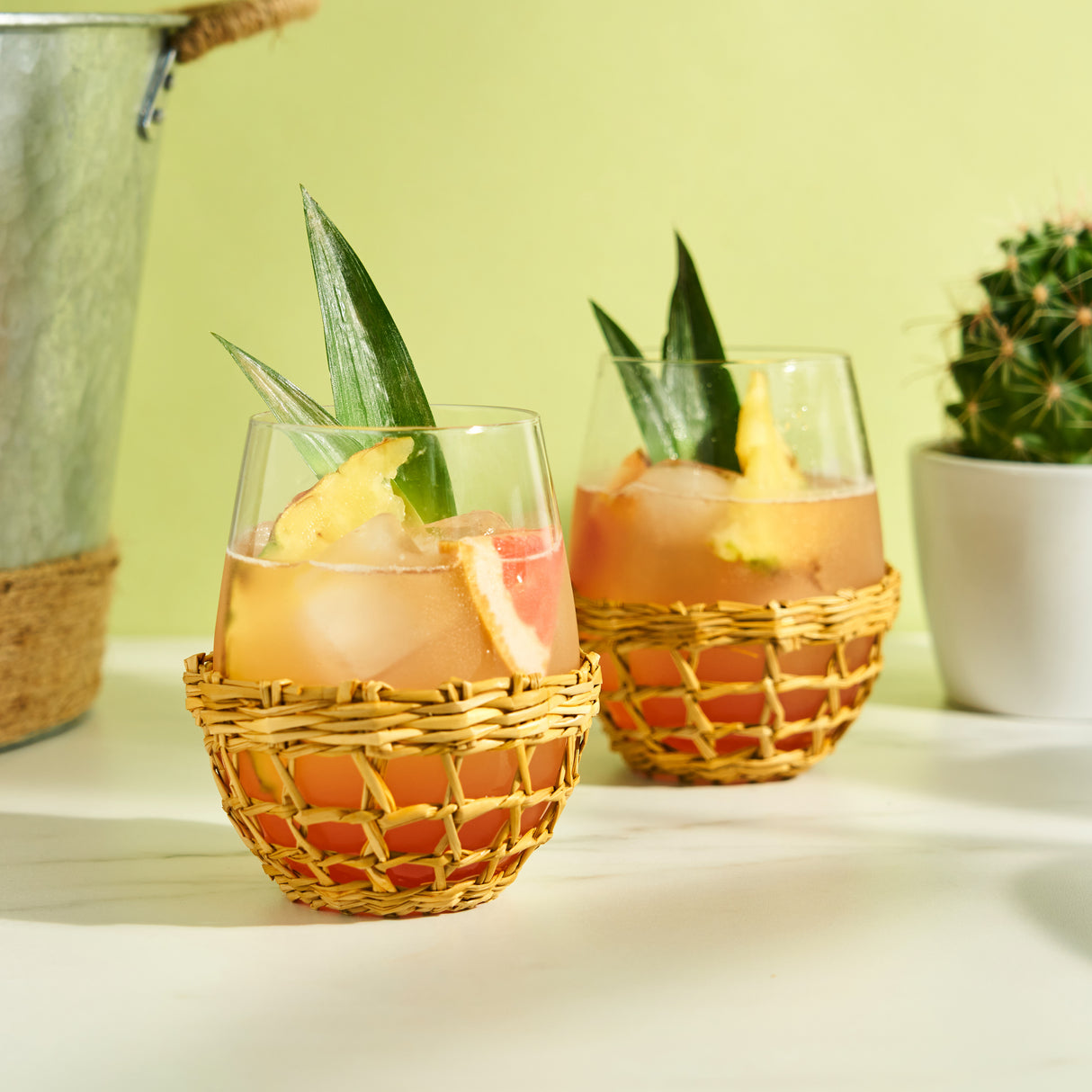 Island Stemless Wine Glasses, Set of 2