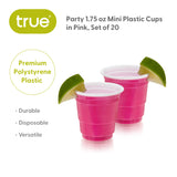 Party 1.75 oz Mini Plastic Cups in Pink, Set of 20