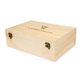 Single Bottle Wooden Wine Box with Two Stemless Wine Glass Set