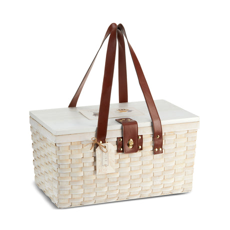 Tahoe Picnic Basket Set for Four in Cream