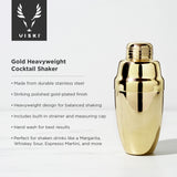 Belmont Heavyweight Cocktail Shaker in Gold