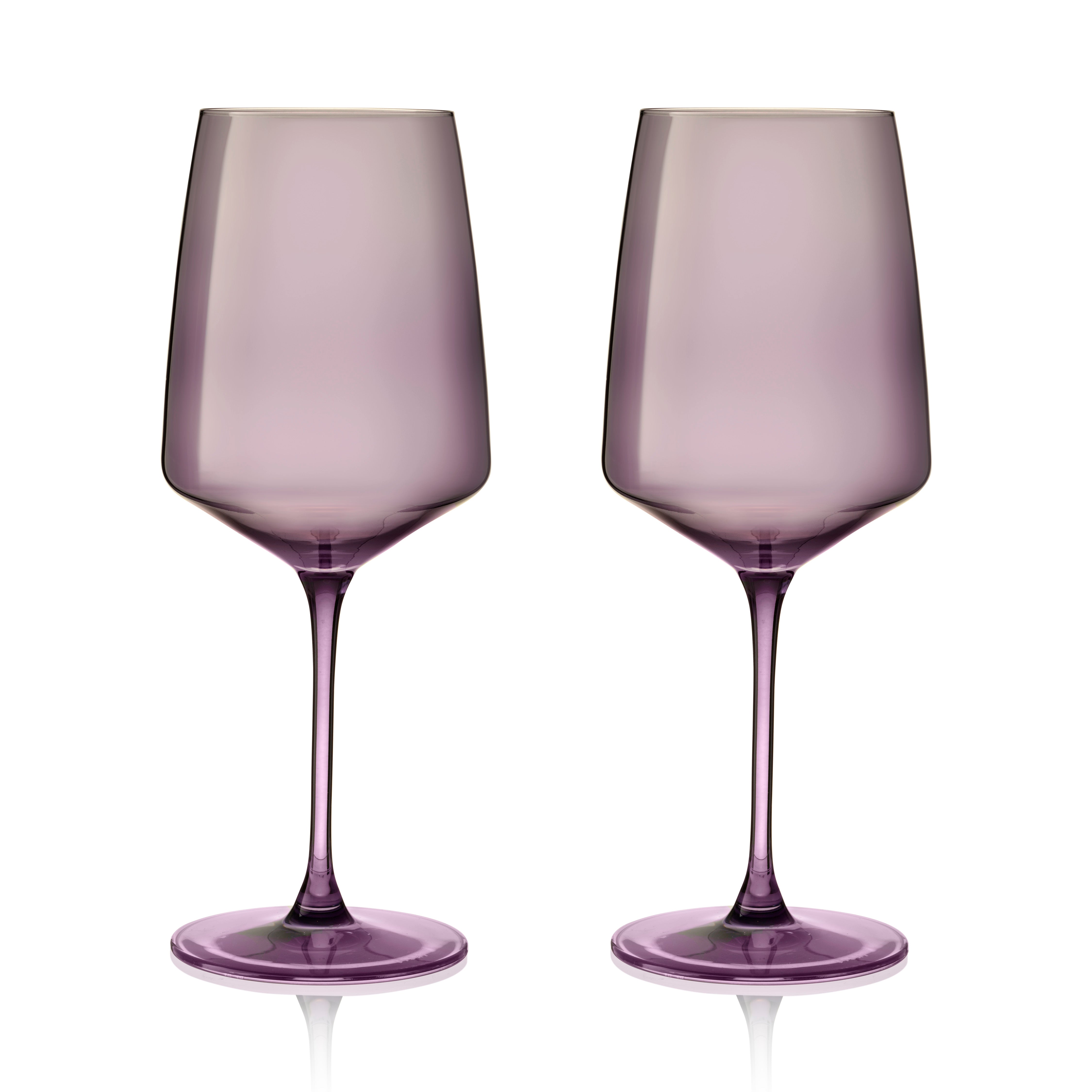 Reserve Nouveau Crystal Wine Glasses in Violet, Set of 2 - Thumbnail 2