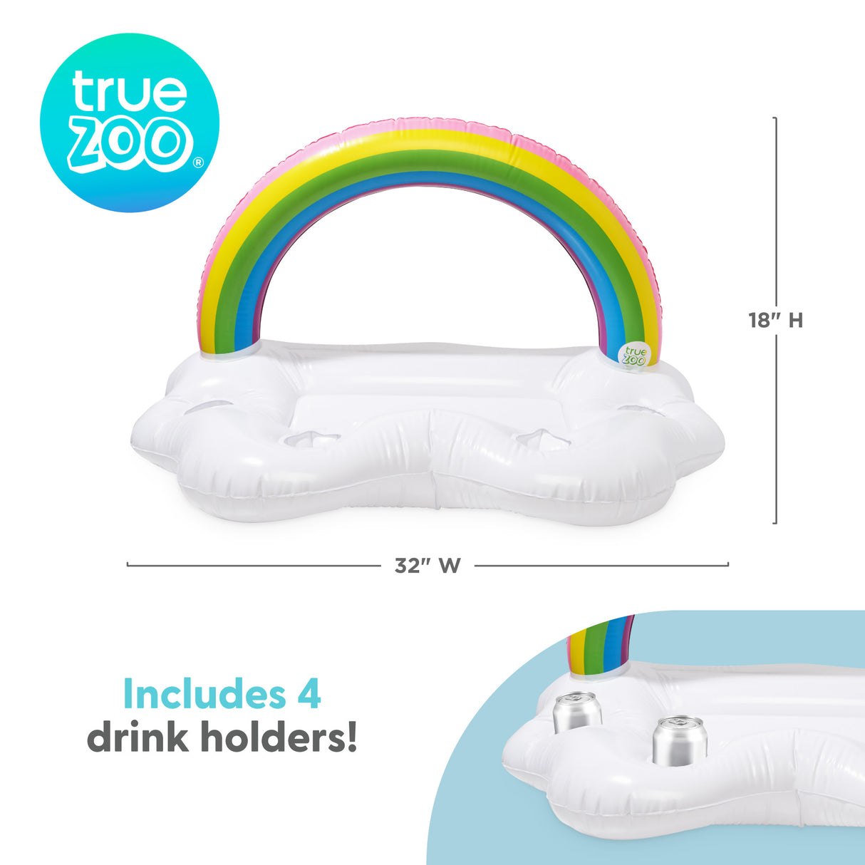 TrueZoo Inflatable Rainbow Floating Bar