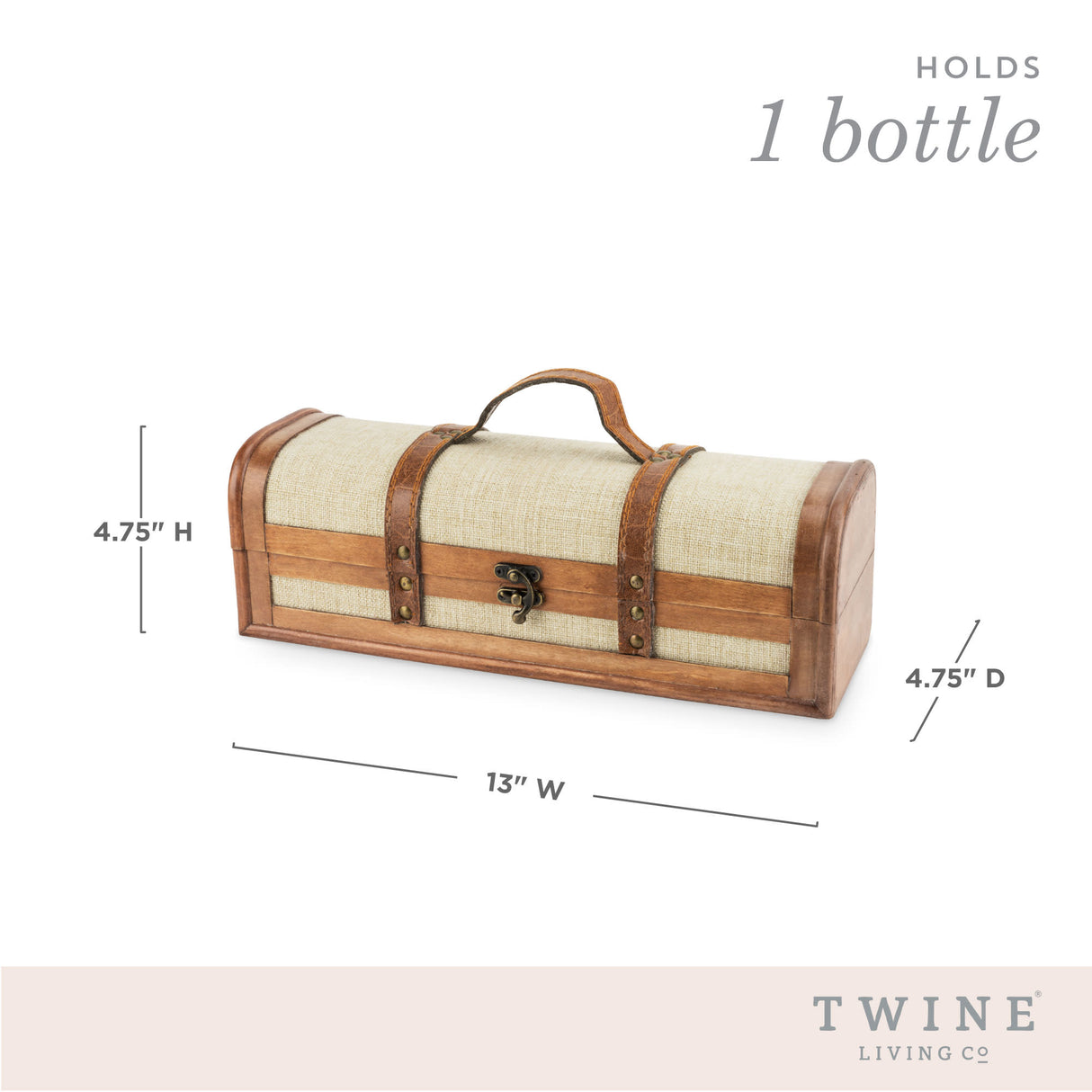 Single Bottle Vintage Striped Trunk Wine Box