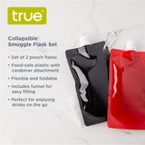 Smuggle 6 oz Collapsible Flasks in Red & Black, Set of 2