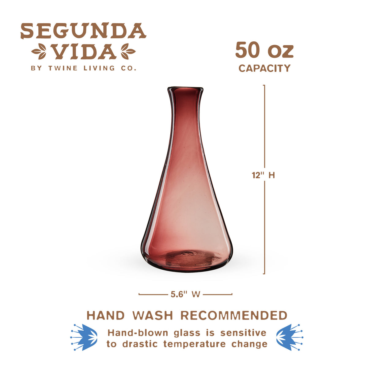 Segunda Vida Rosado Recycled Wine Decanter