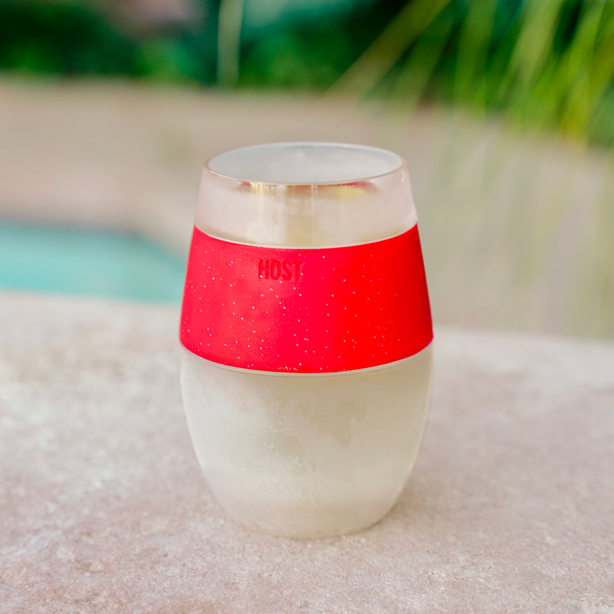 Wine FREEZE Cooling Cup in Red Glitter