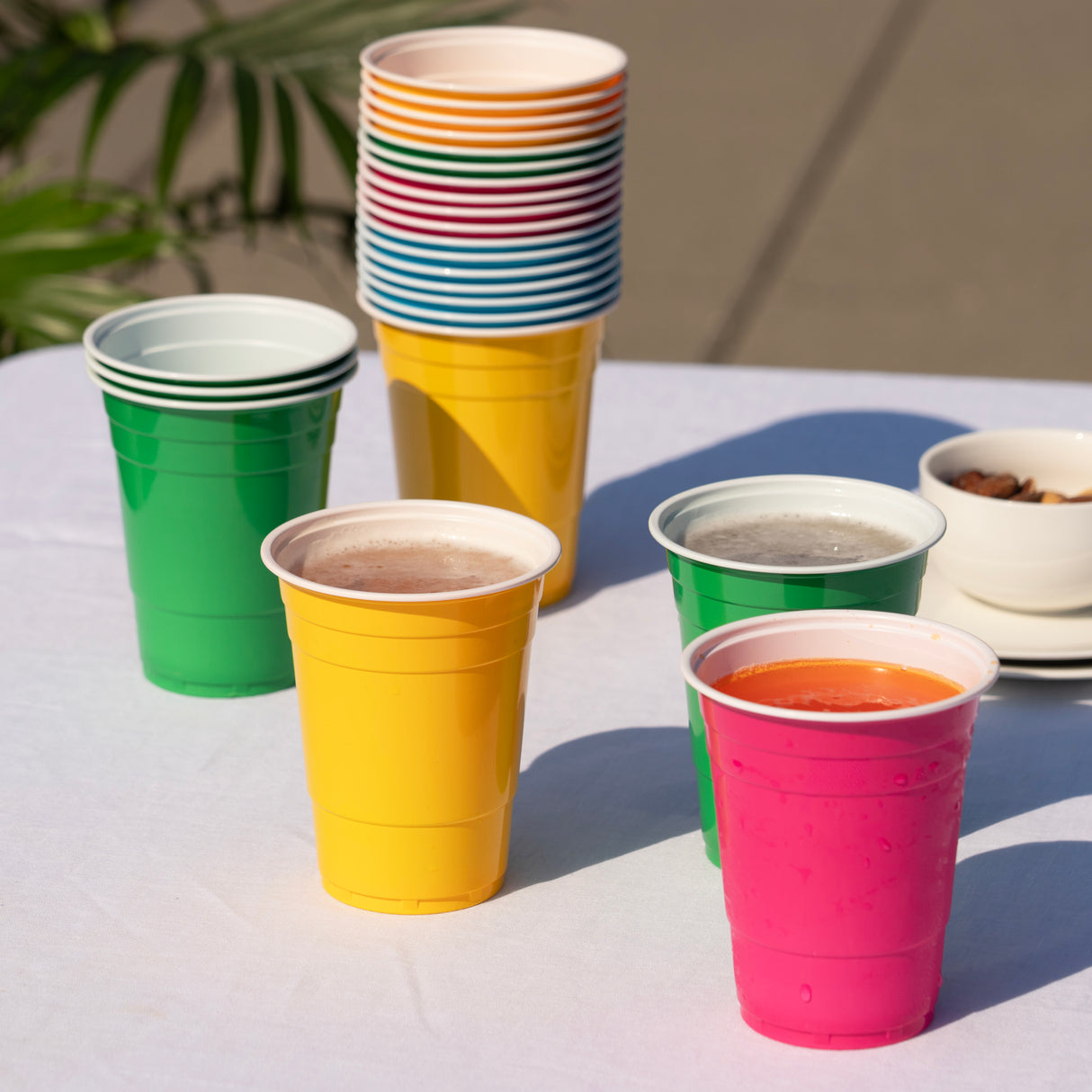 Party 16 oz Plastic Cups in Assorted Neon, 24ct