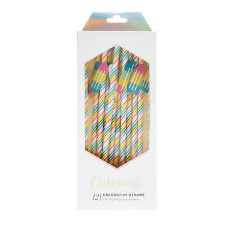 Ice Lolly Straws, Set of 12