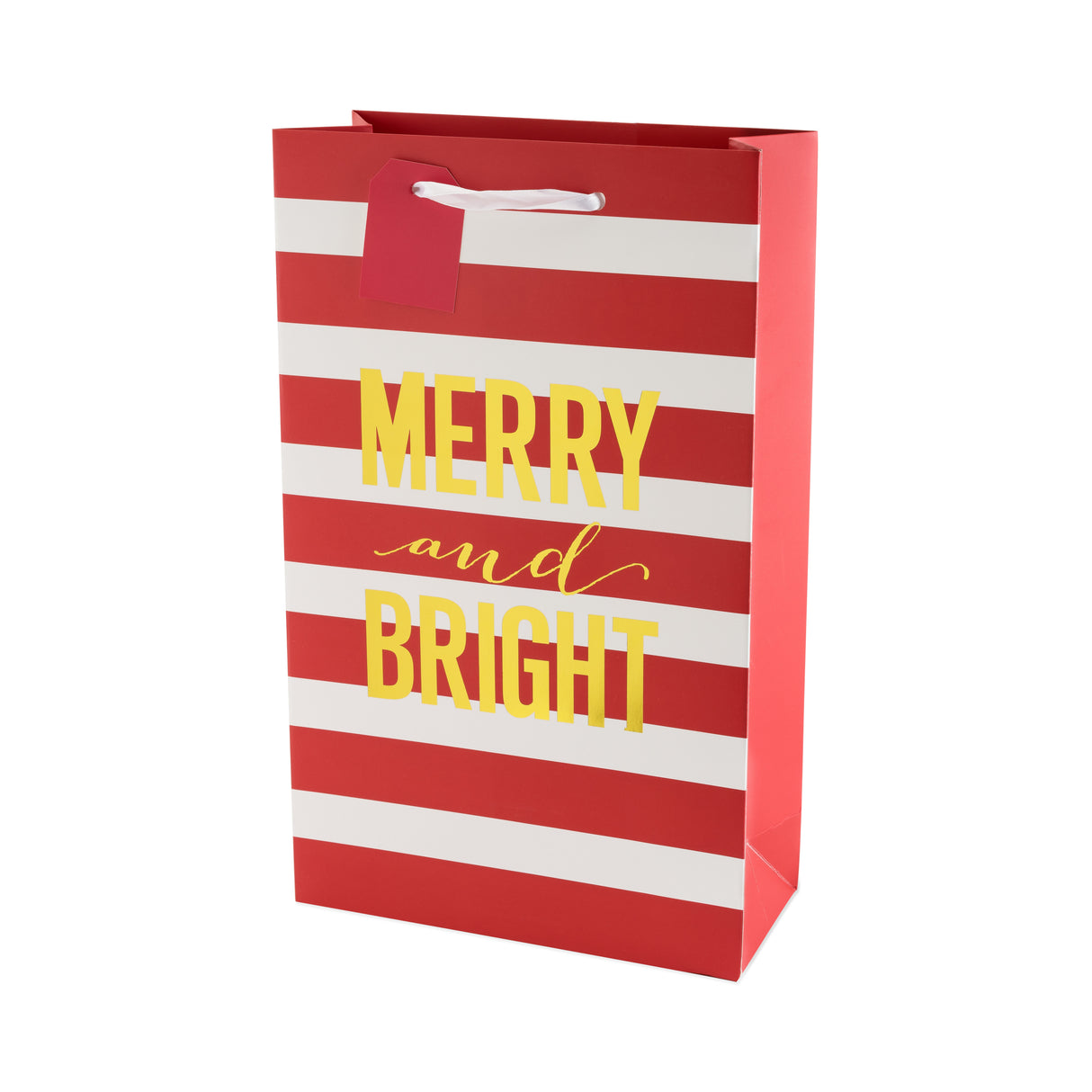 Merry and Bright Stripes Two Bottle Wine Bag