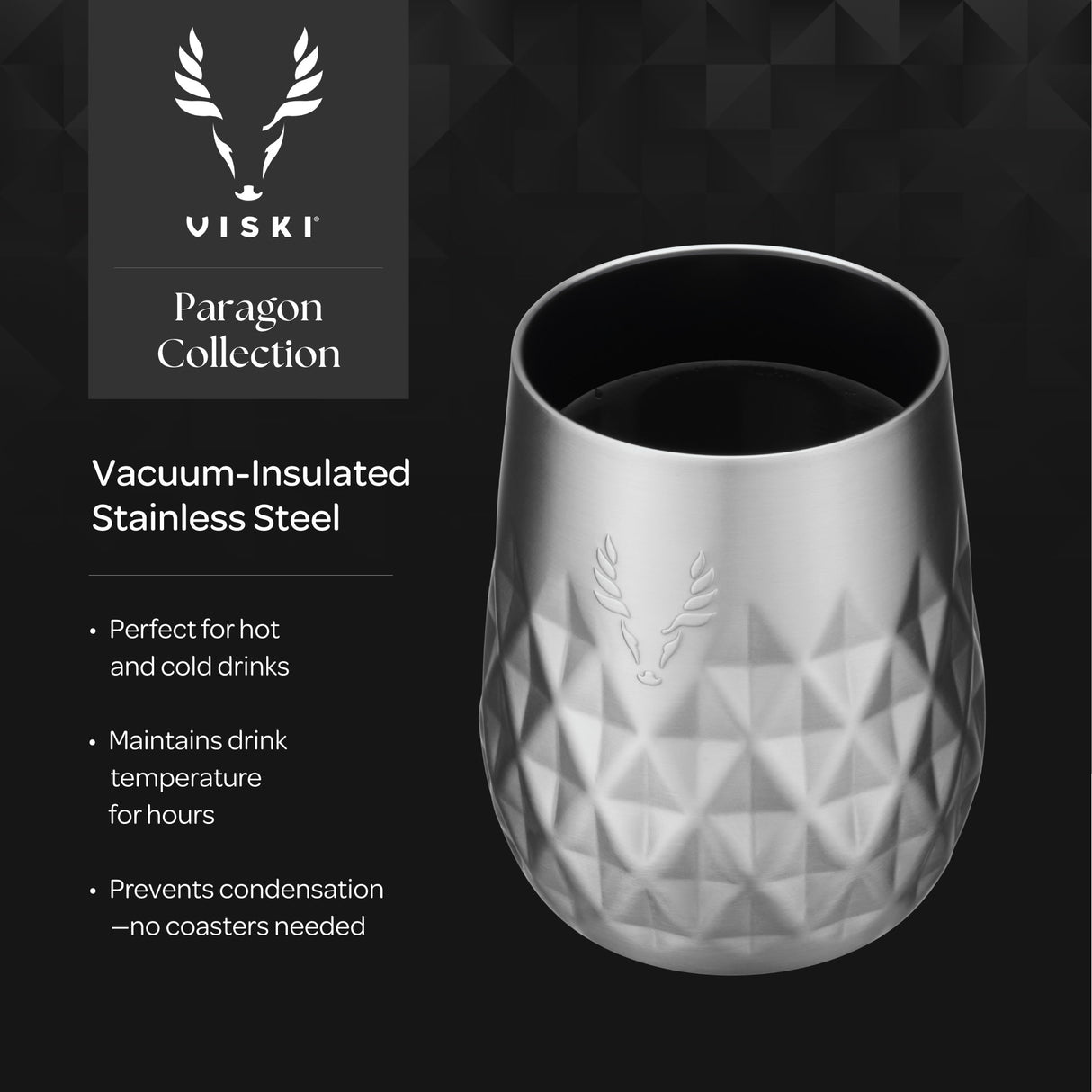 Paragon Stainless Steel Wine Tumbler in Platinum