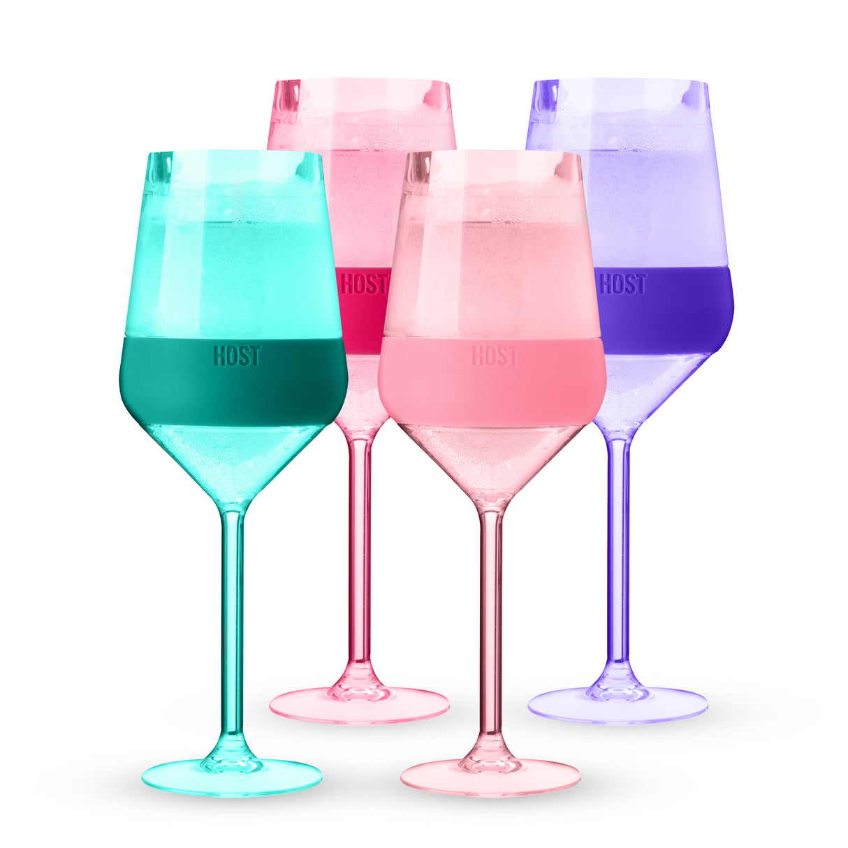 Stemmed Wine FREEZE Cooling Cup in Tinted, Set of 4