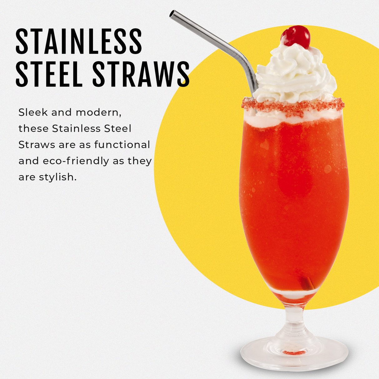 Savoy Straws in Stainless Steel, Set of 4