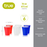 Shatterproof Pool Party Cups in Americana, Set of 6