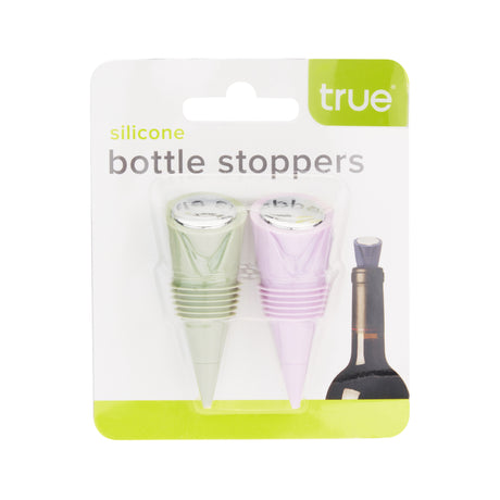 Cone Silicone Bottle Stoppers in Assorted Colors, Set of 2