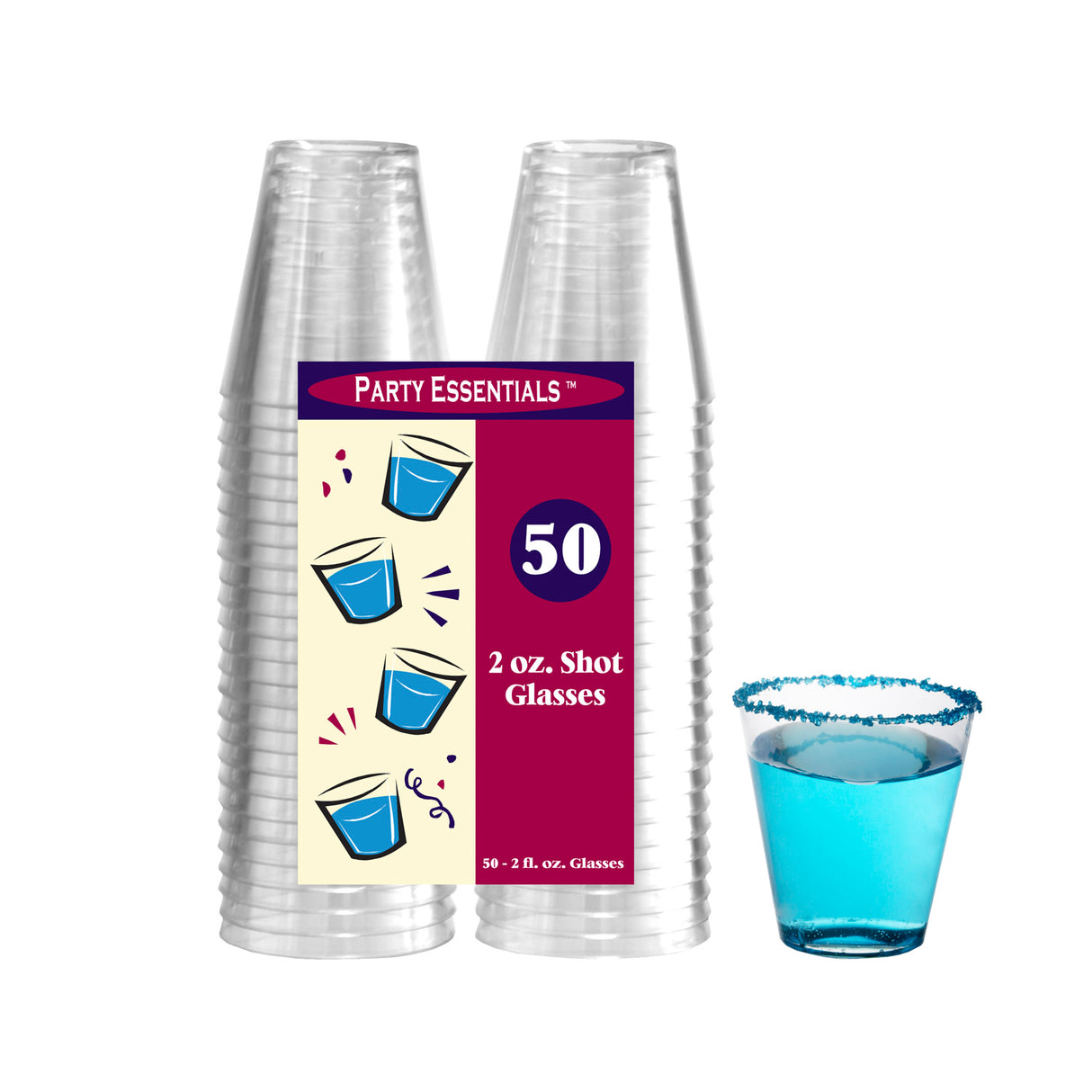 Party Essentials 2 oz Shot Glasses, Set of 50