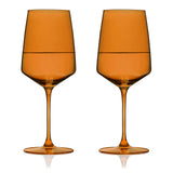 Reserve Nouveau Crystal Wine Glasses in Amber, Set of 2