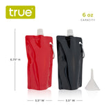 Smuggle 6 oz Collapsible Flasks in Red & Black, Set of 2