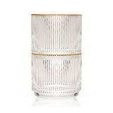 Meridian Crystal Gold Rimmed Lowball Tumblers, Set of 2