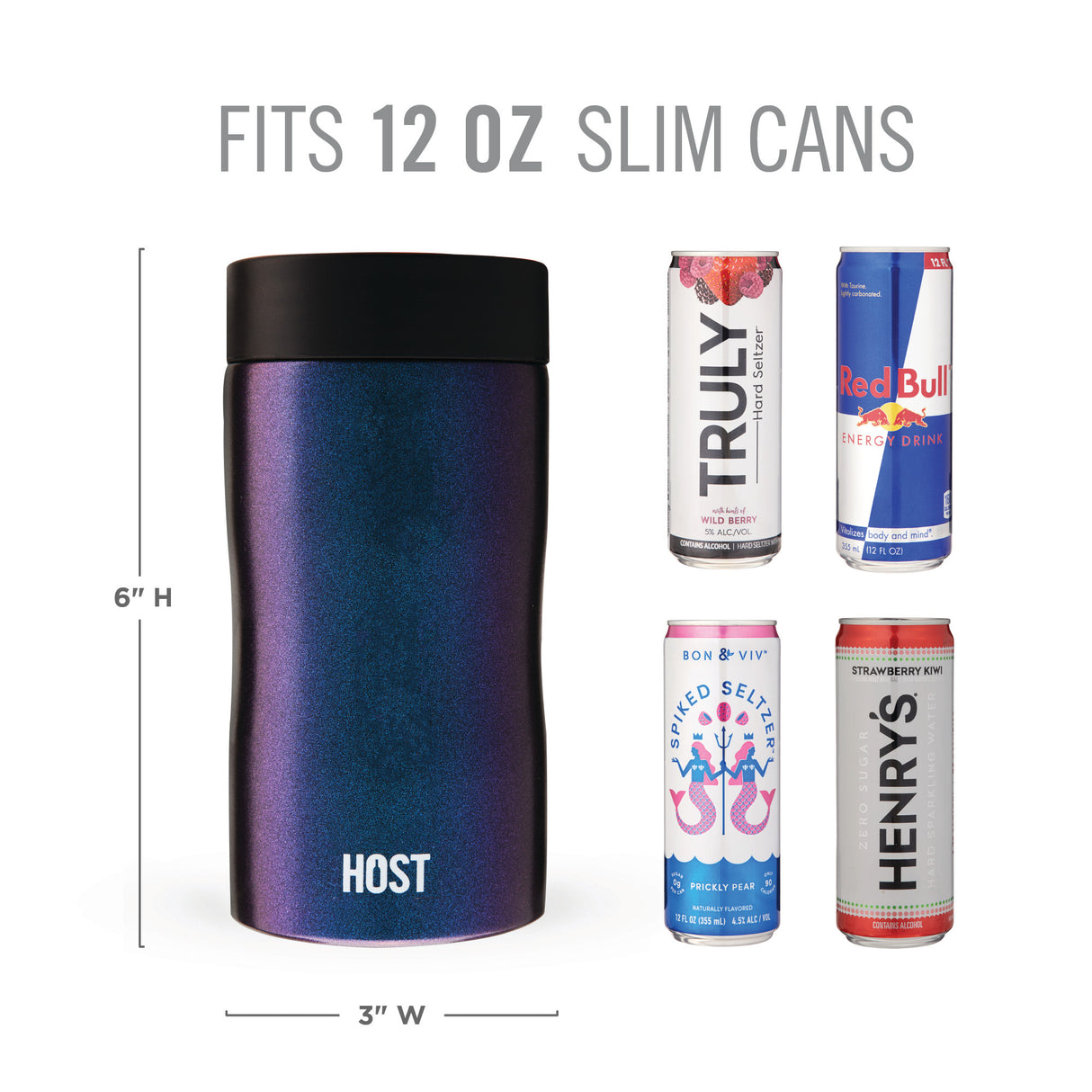 Stay-Chill Slim Can Cooler in Galaxy Black