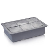 Glacier Whiskey Ice Cube Tray with Lid in Grey